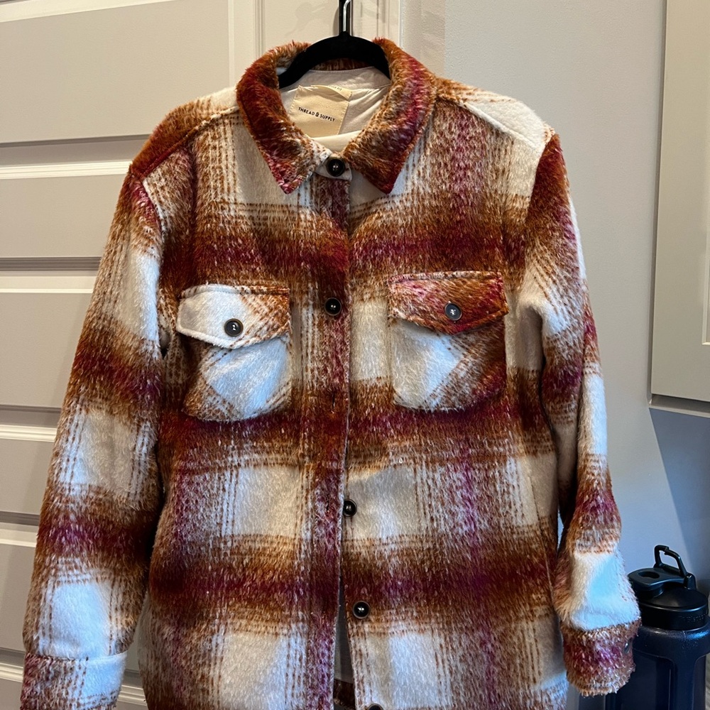 Plaid Button-Up Jacket